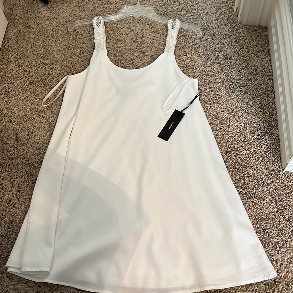 Lulus White Slip Dress with beaded straps